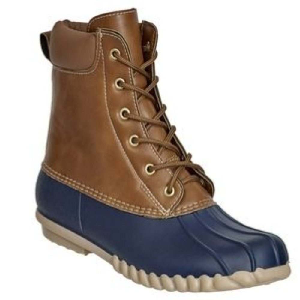 DUCK BOOTS by Outwoods Rain Faux Leather Waterproof Rubber Boots NWOT - Picture 10 of 12